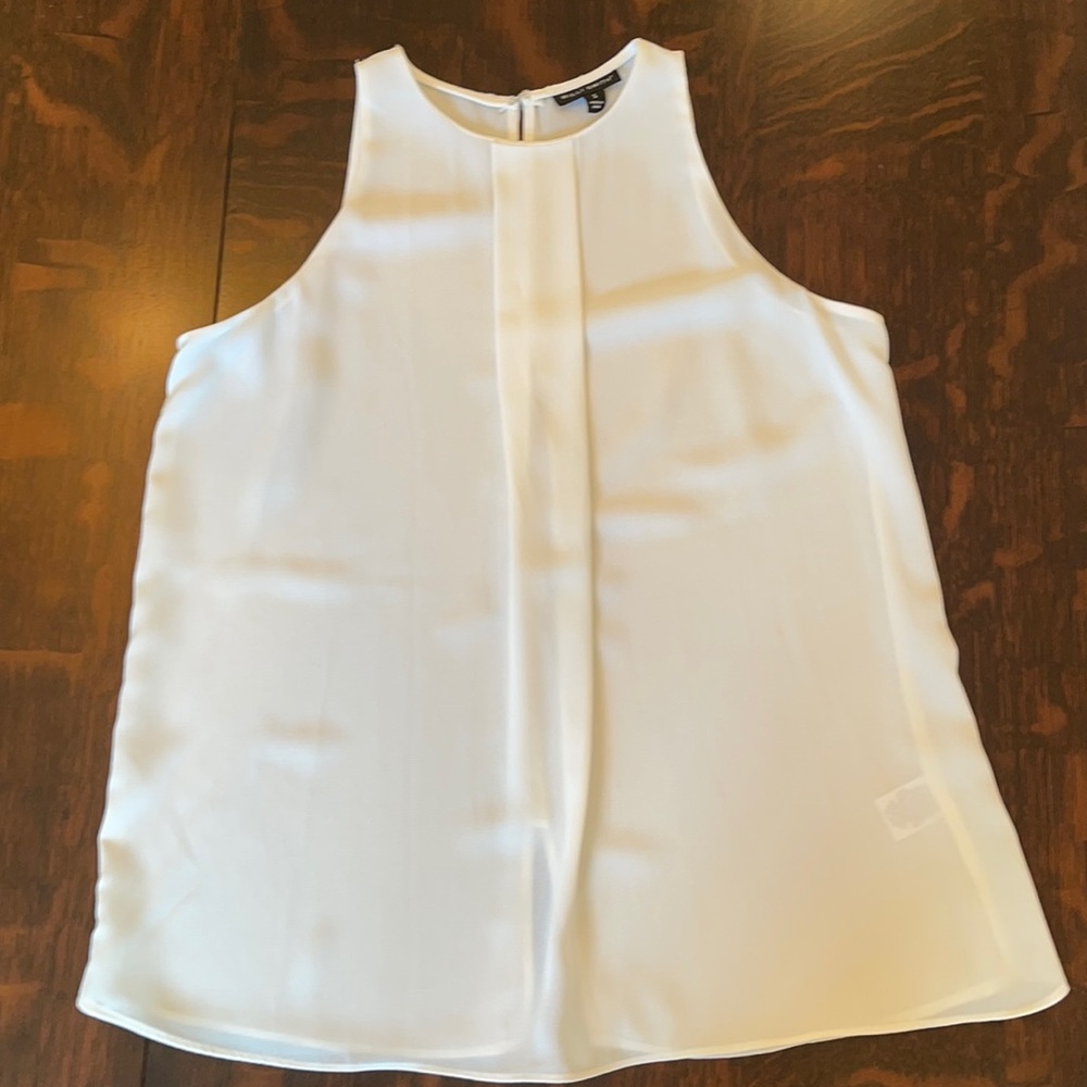 Willi Smith Size S White Blouse, Sheer, Sleeveless, Flowy